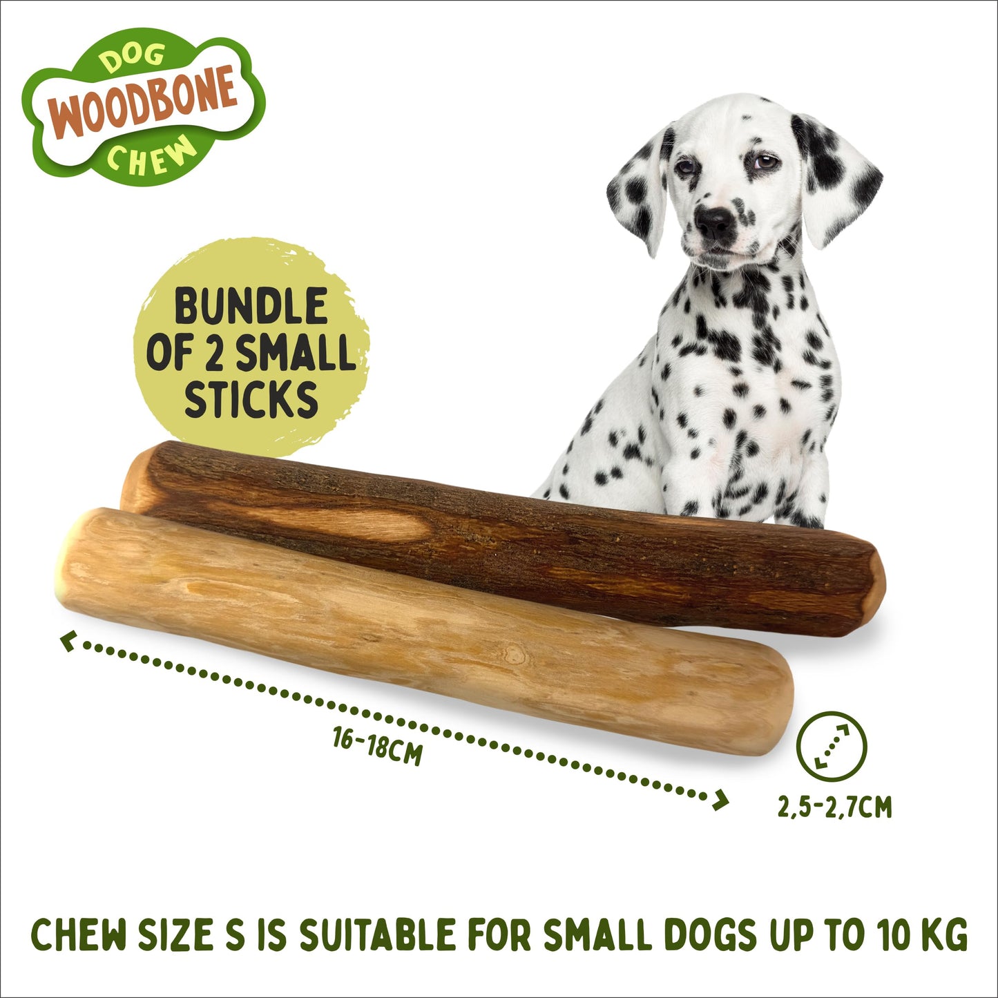Natural Dog Chew Bundle Of 2 – Coffee & Olive Wood Sticks for Safe and Lasting Dental Play
