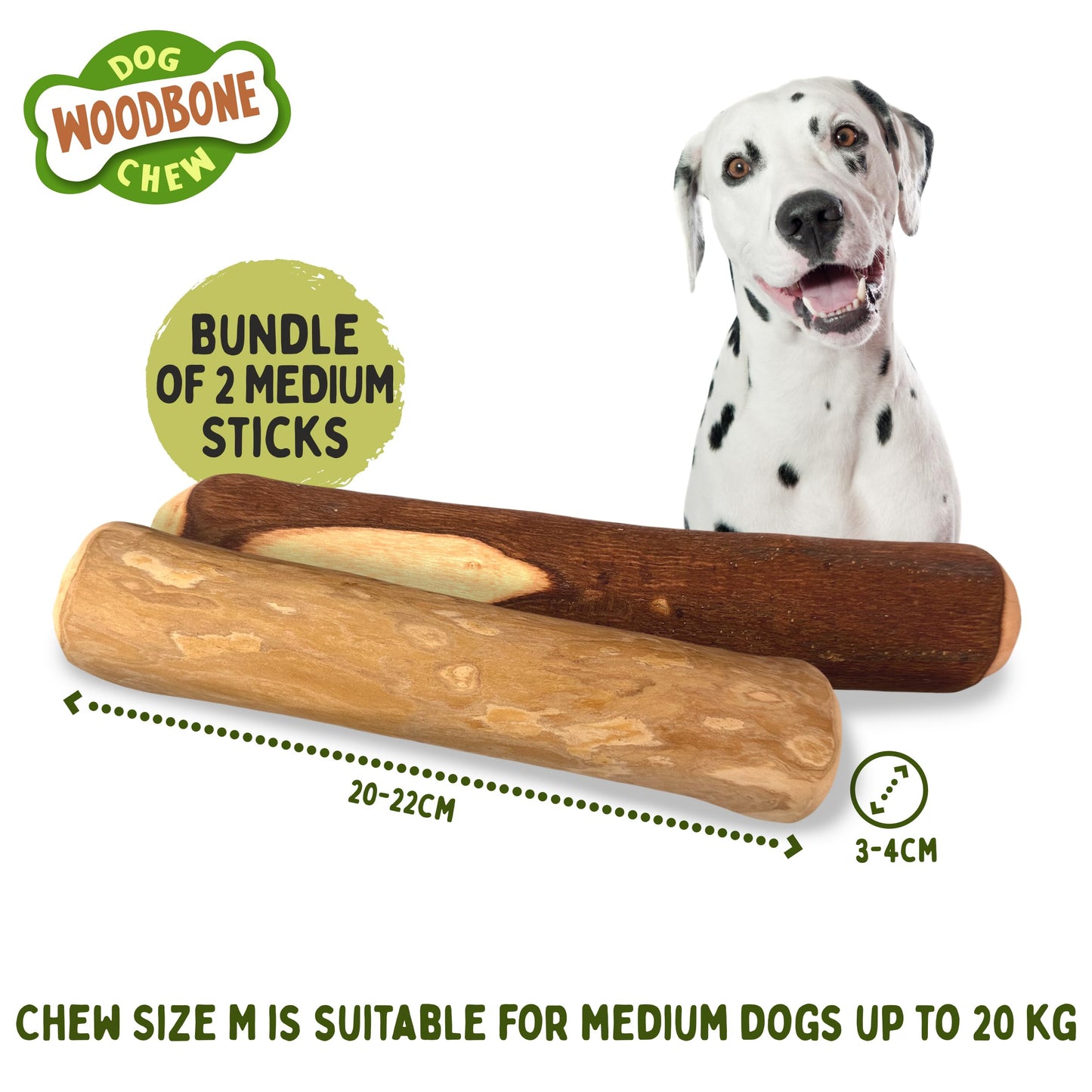 Natural Dog Chew Bundle Of 2 – Coffee & Olive Wood Sticks for Safe and Lasting Dental Play