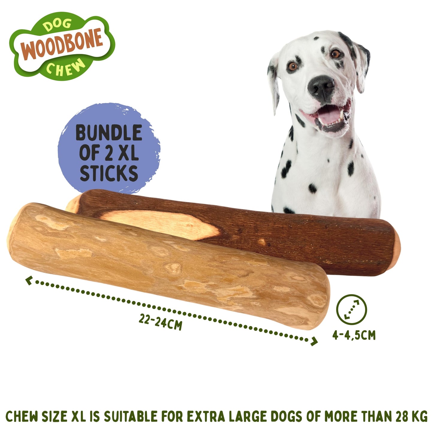 Natural Dog Chew Bundle Of 2 – Coffee & Olive Wood Sticks for Safe and Lasting Dental Play