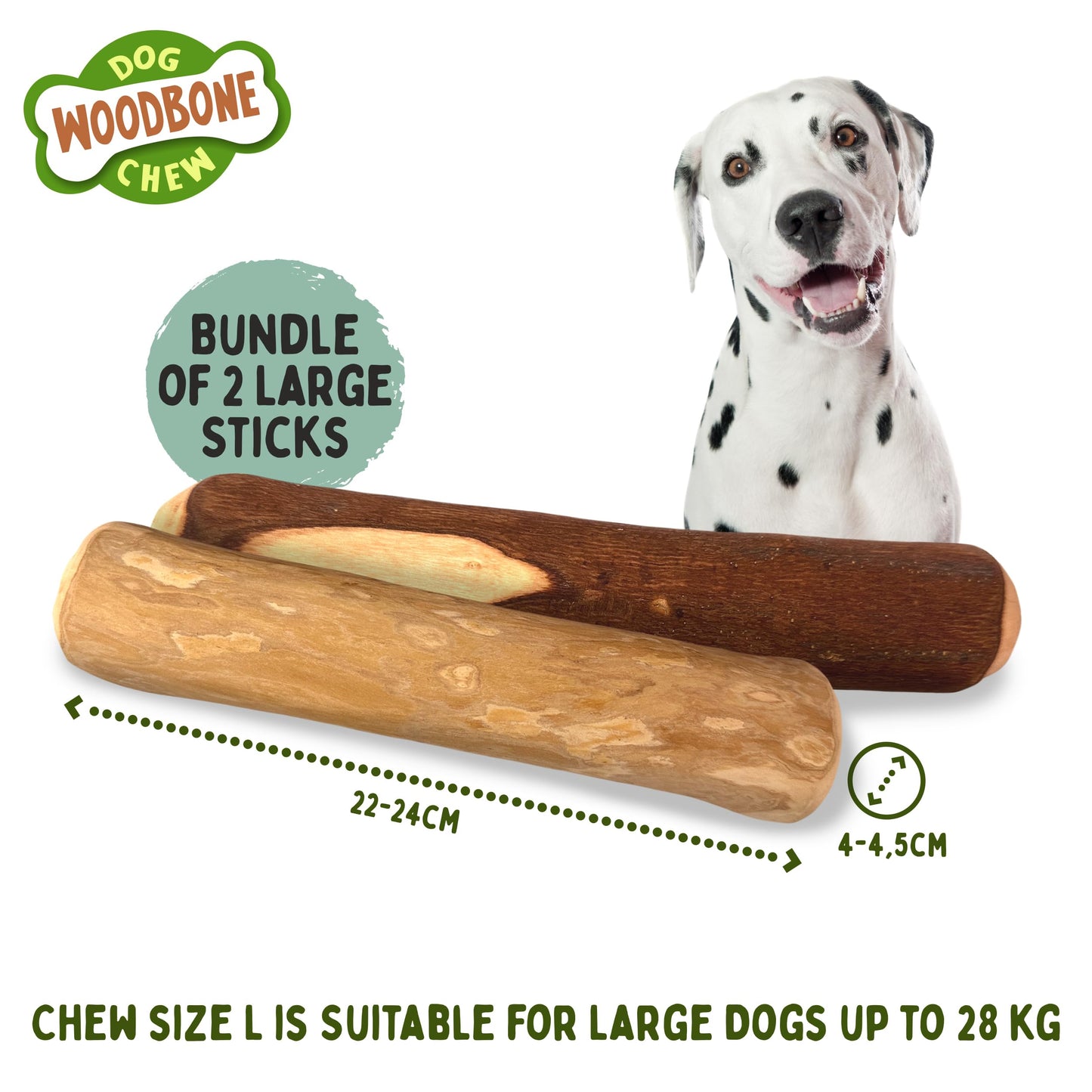 Natural Dog Chew Bundle Of 2 – Coffee & Olive Wood Sticks for Safe and Lasting Dental Play